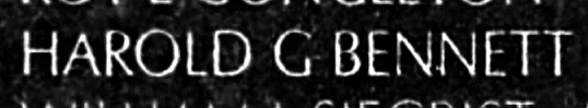 Bennett's name inscribed on the Wall